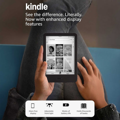 Detalle pantalla Amazon Kindle 25% brighter front light funcionalidad