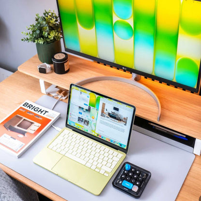 MacBook Neo 13 A18 Pro setup workspace productividad monitor externo periféricos